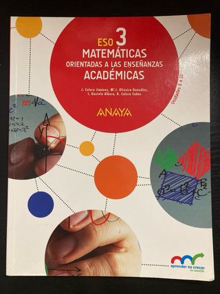 Matemáticas Ciencias Académicas 3° ESO - Anaya