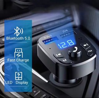 Transmisor FM coche. Reproductor USB. Cargador..
