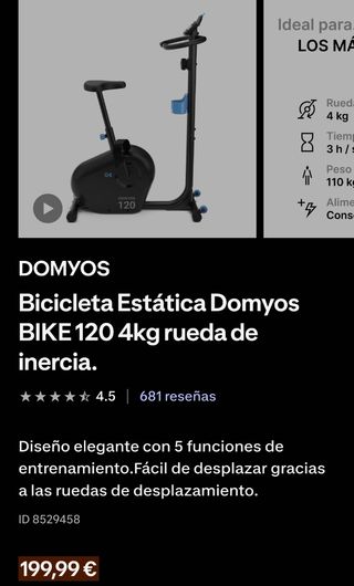 Bicicleta estática Domyos BIKE 120