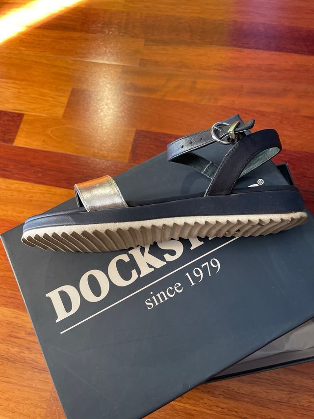 Sandali Docksteps blu/argento modello Hawaii pelle