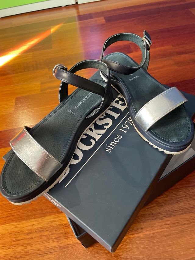 Sandali Docksteps blu/argento modello Hawaii pelle