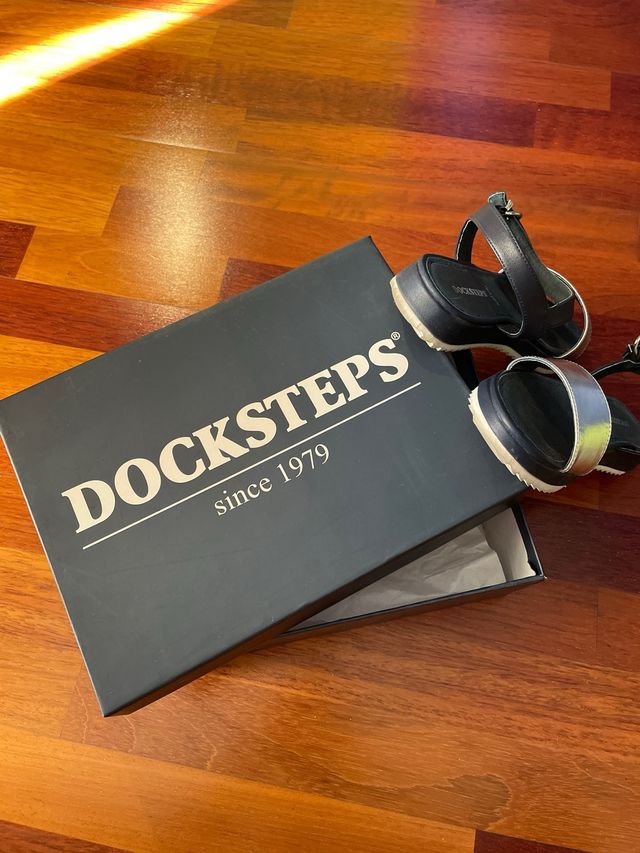 Sandali Docksteps blu/argento modello Hawaii pelle