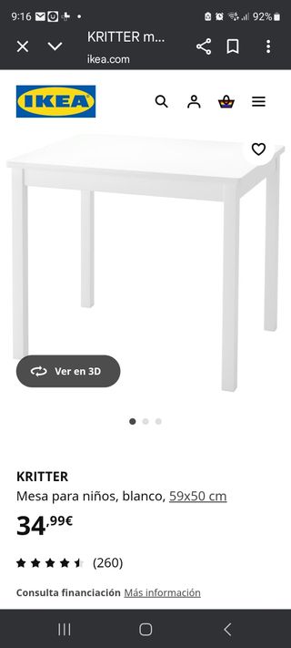 Mesa infantil blanca IKEA + silla