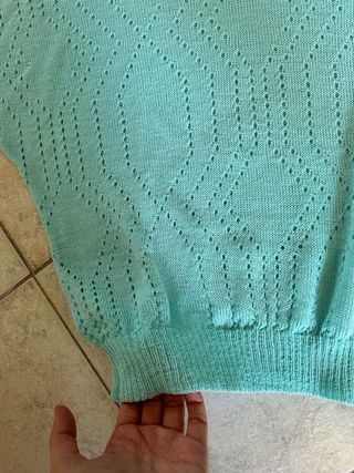 Maglia estiva celeste a traforo