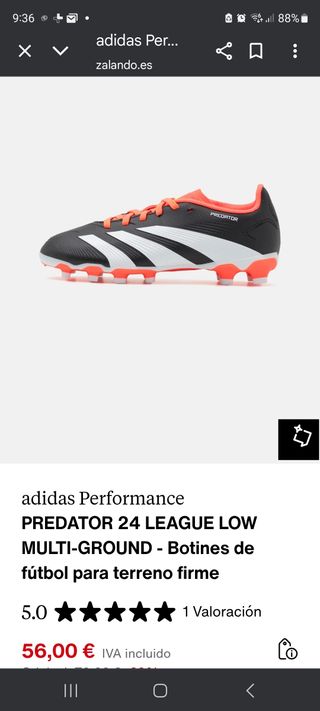 Botas fútbol Adidas Predator24 Niño/Niña Talla 32.