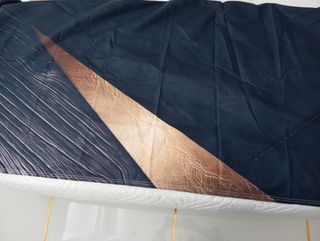 Cabecero cama 150cm - Gris y dorado