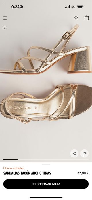 Sandalias Stradivarius doradas 38