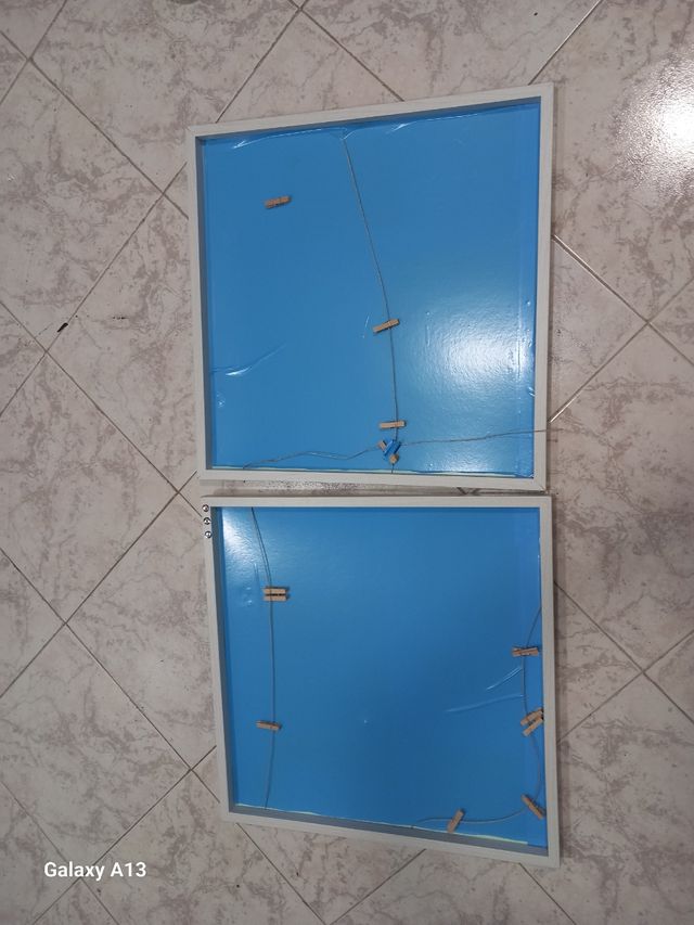 2 Marcos para cuadros - azules y blancos