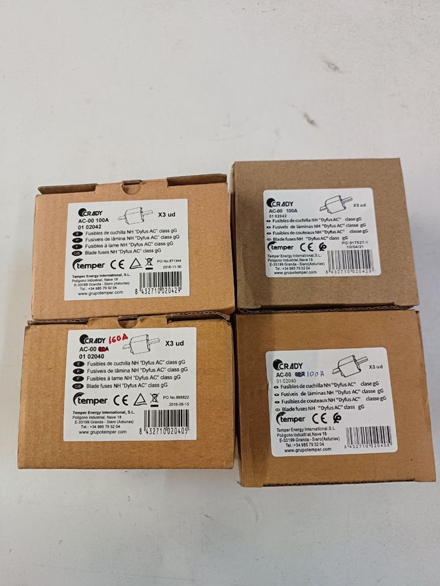 Fusibles electeicos Crady 100A & Ferraz 160A