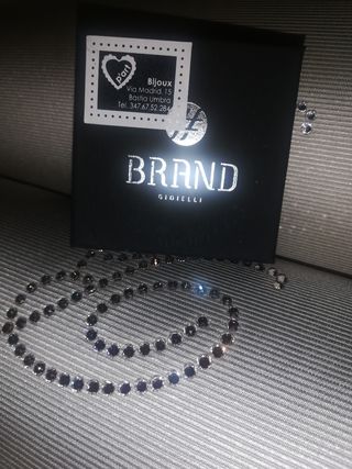 Orecchini lunghi Brand - verdi & argento