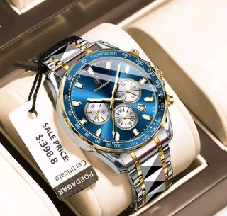 Reloj Poedagar cronógrafo azul-oro