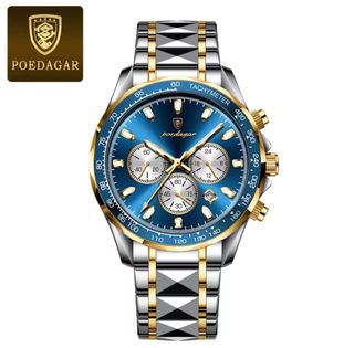 Reloj Poedagar cronógrafo azul-oro