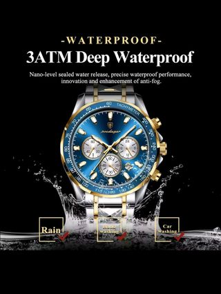 Reloj Poedagar cronógrafo azul-oro