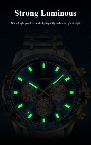 Reloj Poedagar cronógrafo azul-oro