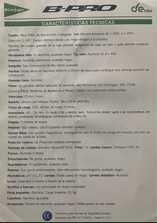 Bicicleta eléctrica plegable ￼BP-pro 24 pulgadas.