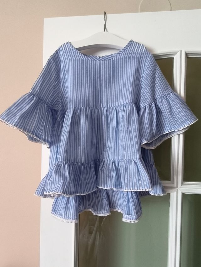Blusa niña rayas-volantes Mayoral