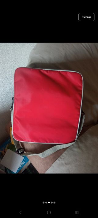 Mochila Safta vintage roja y gris