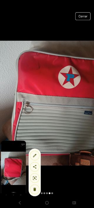 Mochila Safta vintage roja y gris