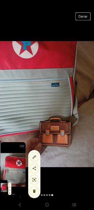 Mochila Safta vintage roja y gris