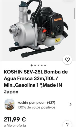 Bomba agua Koshin - Motor Gasolin