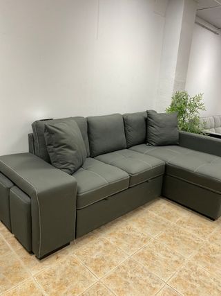 SOFA CAMA CHAISE LONGUE + 2 PUFF NUEVO