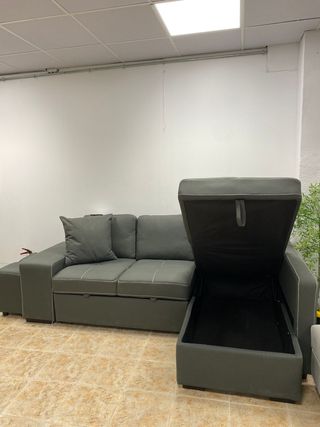 SOFA CAMA CHAISE LONGUE + 2 PUFF NUEVO