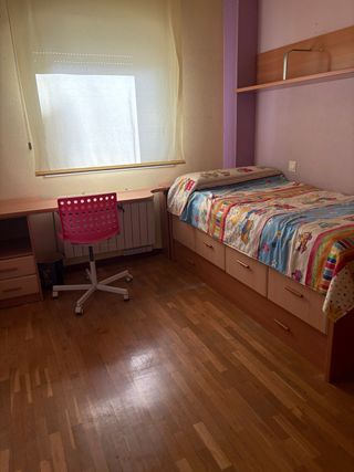Cama nido infantil madera + escritorio +estantería