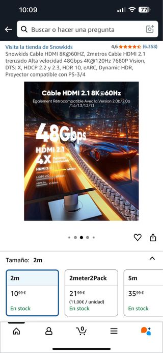 Cable HDMI 8K Snowkids 2m