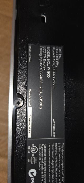 Monitor LCD Dell W1900 - Argento