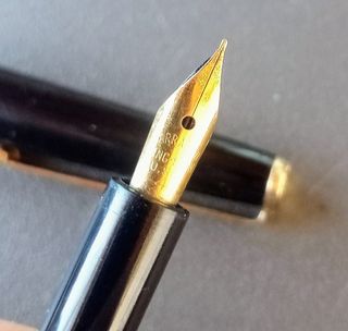 Penna stilografica verdenero pennino oro Wing-Flow