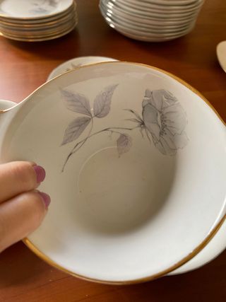 Vajilla porcelana vintage de flores