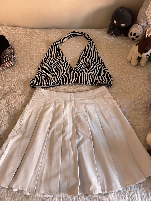 Top cebra + Falda plisada 2