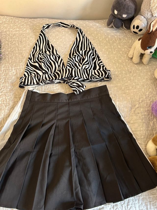 Top cebra + Falda plisada 2