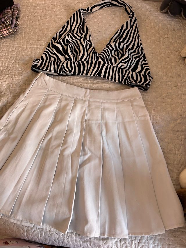 Top cebra + Falda plisada 2