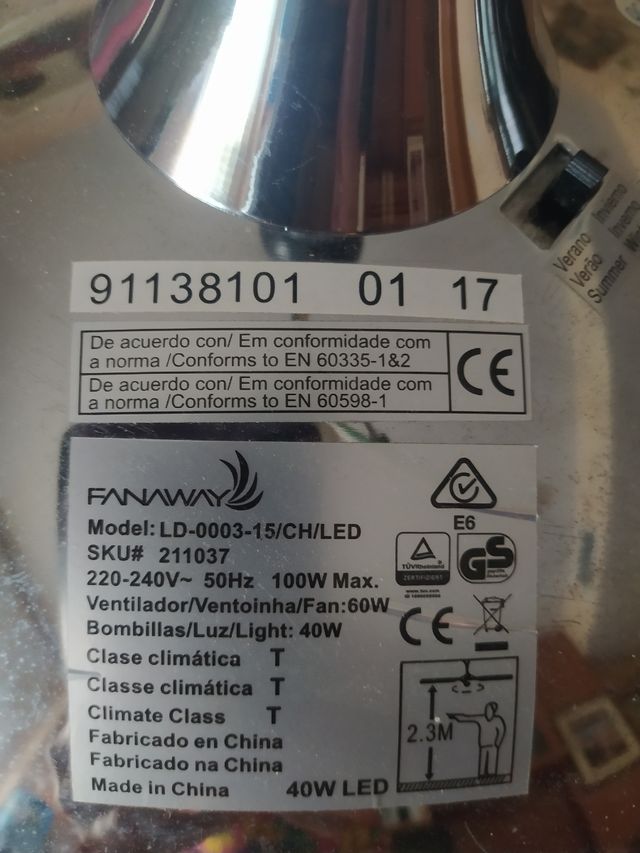 Ventilador techo - Sin mando,por eso es tan barato