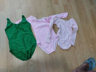 Maillot danza niña - Verde y Rosa
