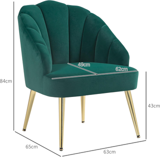 Poltrona Imbottita con Schienale a Conchiglia, Pol