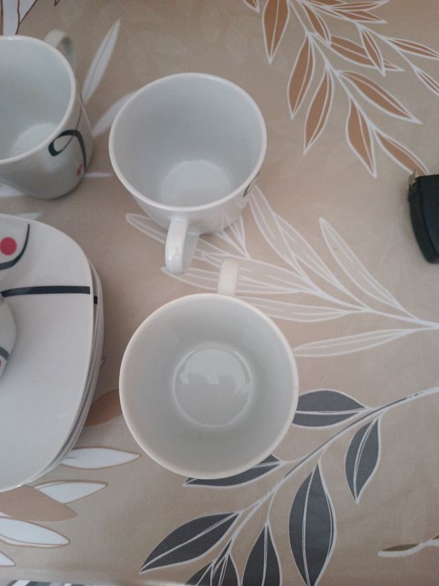 Juego 4 tazas café | Porcelana