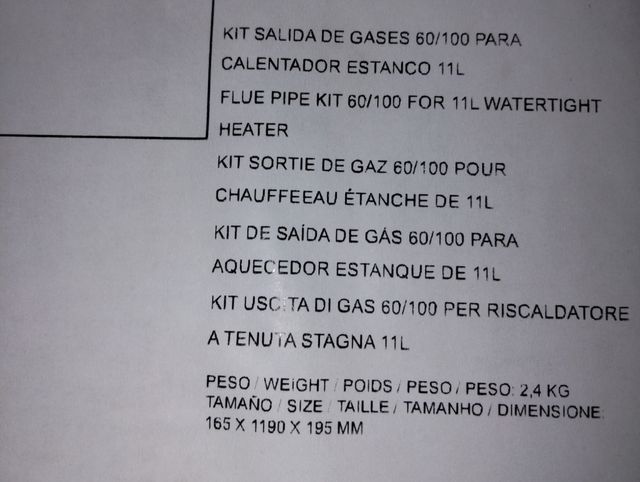 Kit salida humos calentador estanco