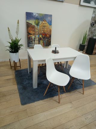 Mesa comedor blanca + 4 sillas