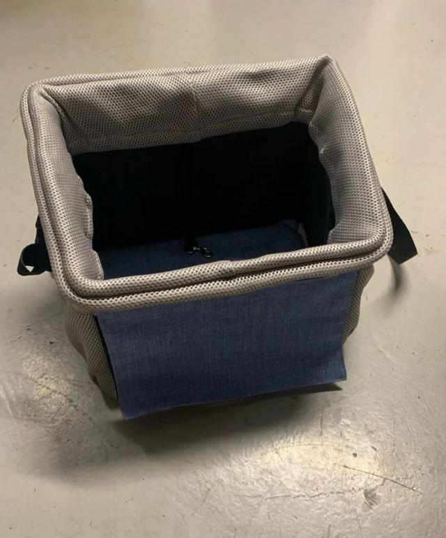 Mochila mascota: gris y azul