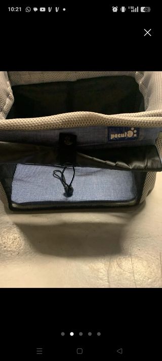 Mochila mascota: gris y azul
