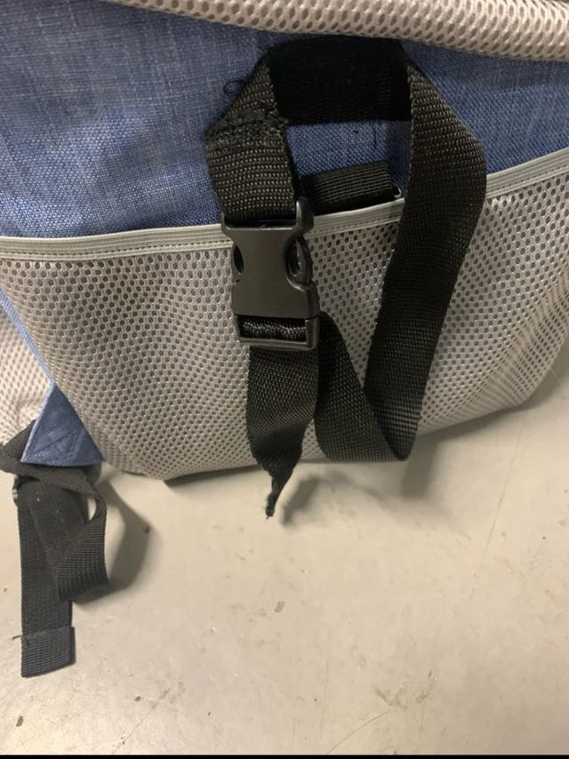 Mochila mascota: gris y azul