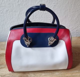 Tosca Blu - Bauletto Pelle Rosso-Bianco