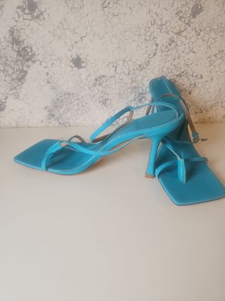 Sandali tacco estivi blu