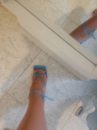 Sandali tacco estivi blu