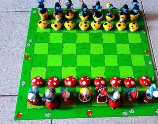 Scacchi Puffi Plastitoy Completi