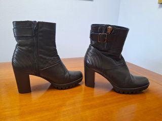 Botines negros tacón alto mujer