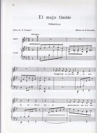 E. Granados. Colección de tonadillas. Canto/piano