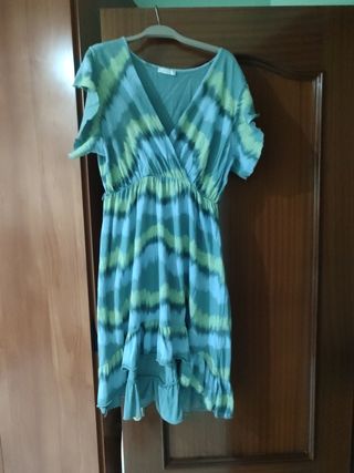 Vestido azul y verde L-XL